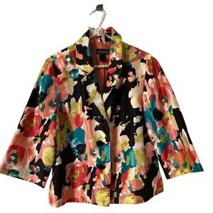 Molly & Max Multicolored Floral Satin Jacket - Women